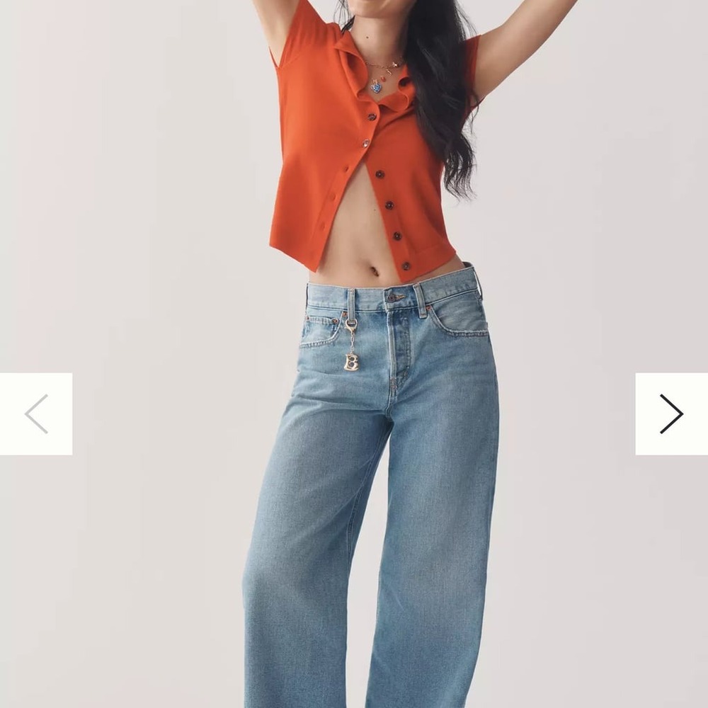 NWT Anthropologie Etica Women Stanton Relaxed wide Leg Arctic Jeans Size‎ 31 Y2K